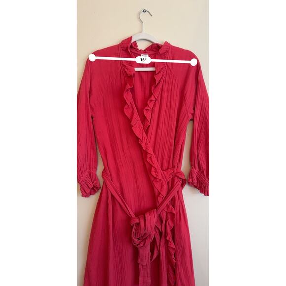 Rhode Resort Red Red Jagger Wrap Dress size L - Picture 8 of 13
